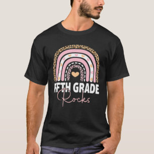 T-shirt Rainbow Hello Fifth Grade Rocks Team 5th Grade S