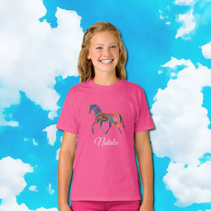 T-shirt Rainbow horse - personnalisé
