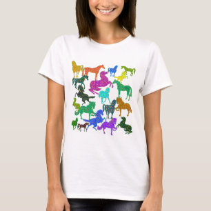 T-shirt Rainbow Horses - "Dotty about Horses !"