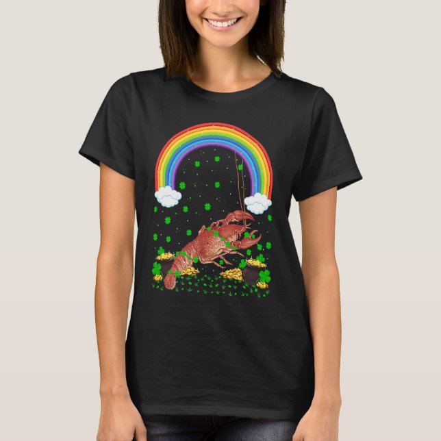 T-shirt Rainbow Irish Shamrock Crawfish St Patrick's Day (Devant)