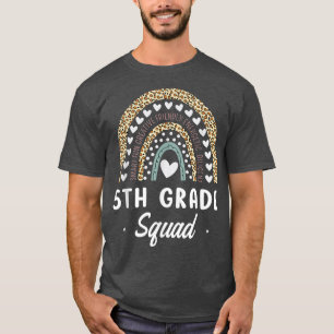 T-shirt Rainbow Leopard 5e année Retour à l'école Enseigna