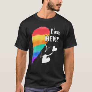 T-shirt Rainbow Lgbt Coeur Je suis Hers Pour Couples Gay L
