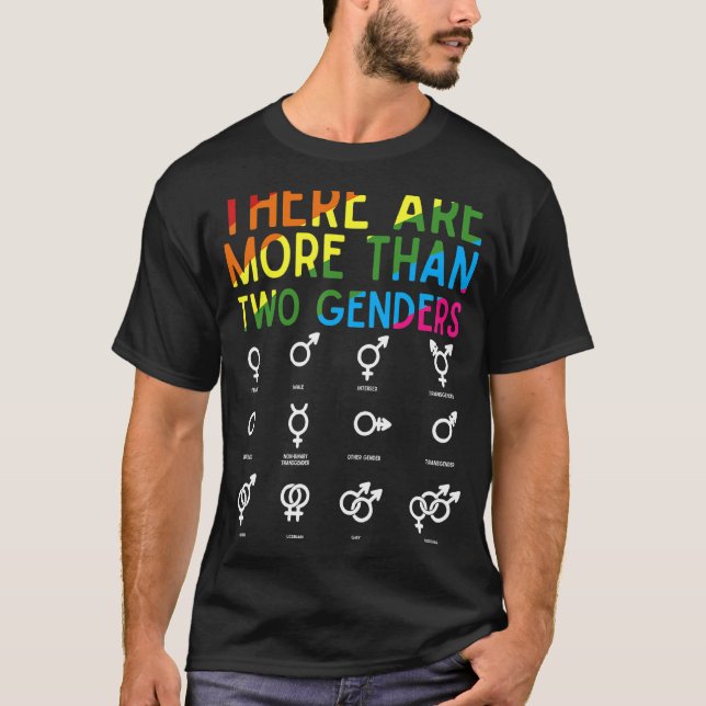 T-shirt Rainbow Lgbt Pride Il Y A Plus De Deux Hommes (Devant)