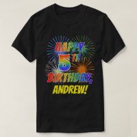 Rainbow Look HAPPY 5E ANNIVERSAIRE; Fireworks + No