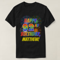 Rainbow Look HAPPY 92E ANNIVERSAIRE; Fireworks + N