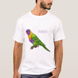 T-shirt Rainbow lorikeet bird cartoon illustration