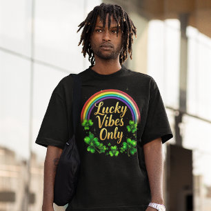 T-shirt Rainbow Lucky Vibes seulement irish shamrock sur n