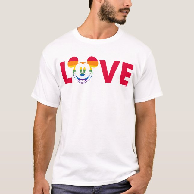T-shirt Rainbow Mickey LOVE (Devant)