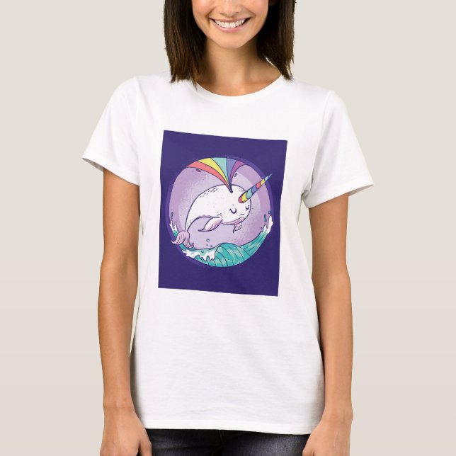 T-shirt Rainbow Narwhal (Devant)