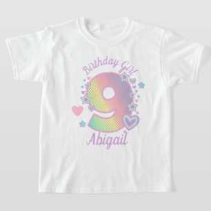 T-shirt Rainbow Neuvith Birthday Girl 9th Iridescente
