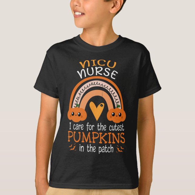 T-shirt Rainbow NICU Infirmier Citrouilles Cutest Dans Le  (Devant)