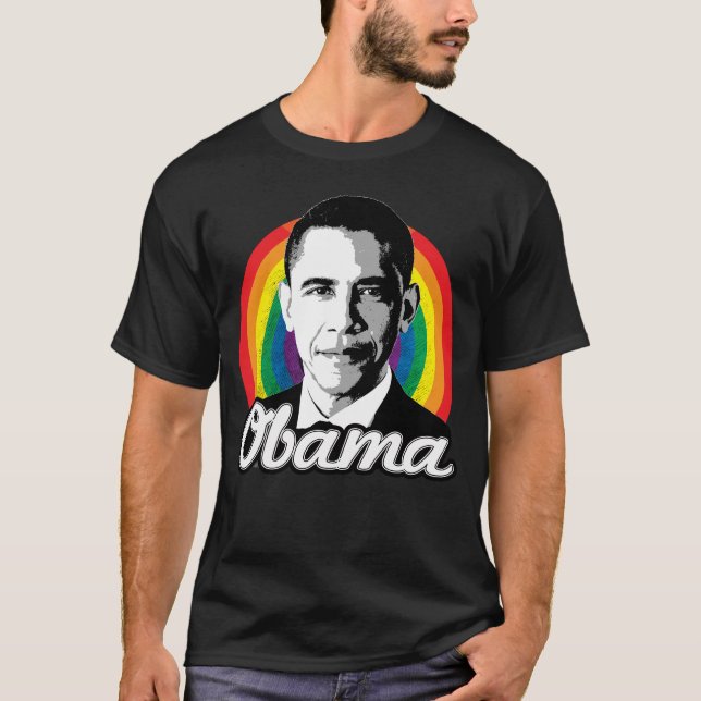 T-shirt Rainbow Obama (Devant)