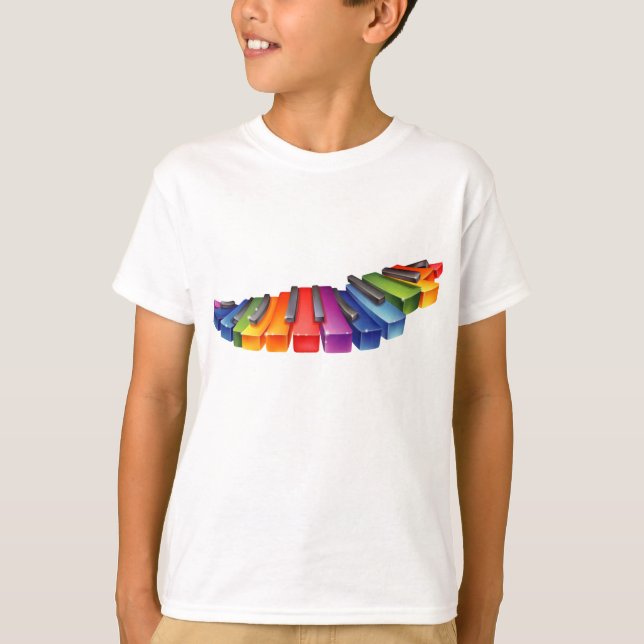 T-shirt Rainbow Piano Keys (Devant)