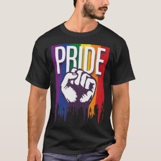T-shirt Rainbow Pride LGBTQ Flag Power to the People Fist 