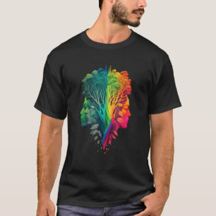 T-shirt Rainbow Pride Nature Tree Modern Gay Lesbian LGBTQ