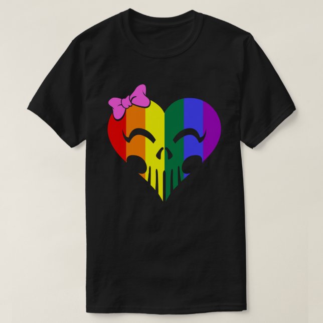 T-shirt Rainbow Pride Skully Unisex (Design devant)
