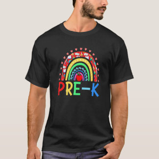 T-shirt Rainbow PrK Retour À L'École Maigre Premier Jour D