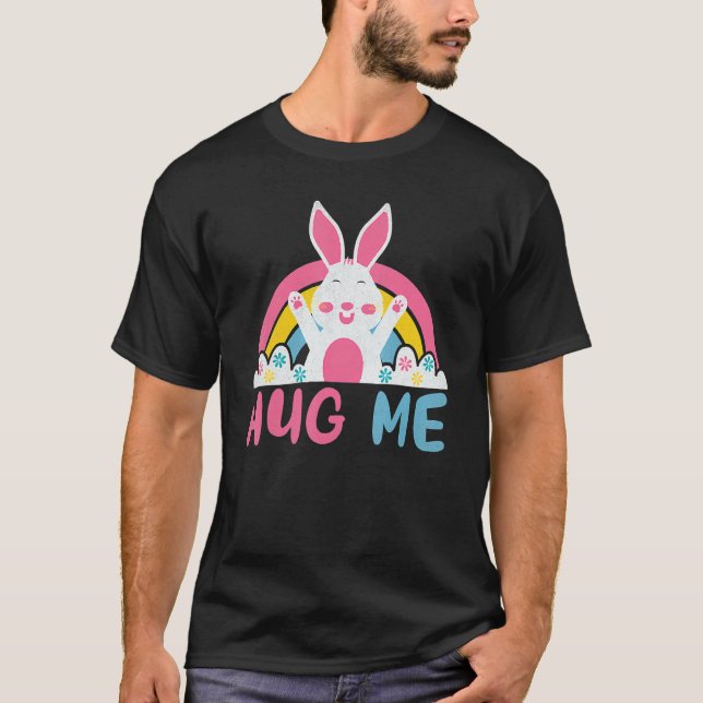 T-shirt Rainbow Rabbit M'embrasser Joyeux jour de Pâques d (Devant)