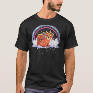 T-shirt Rainbow Red Pandacorn Chine Animal Imaginaire Red