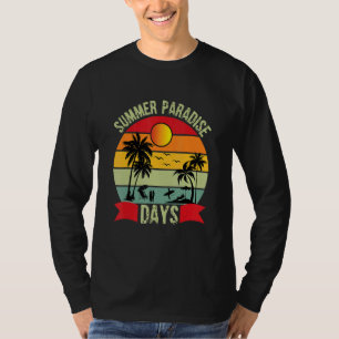 T-shirt Rainbow Retro Vintage Summer Paradise Day pour les