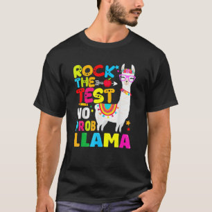 T-shirt Rainbow Rock The Test No Prob Llama Témoin de l'en