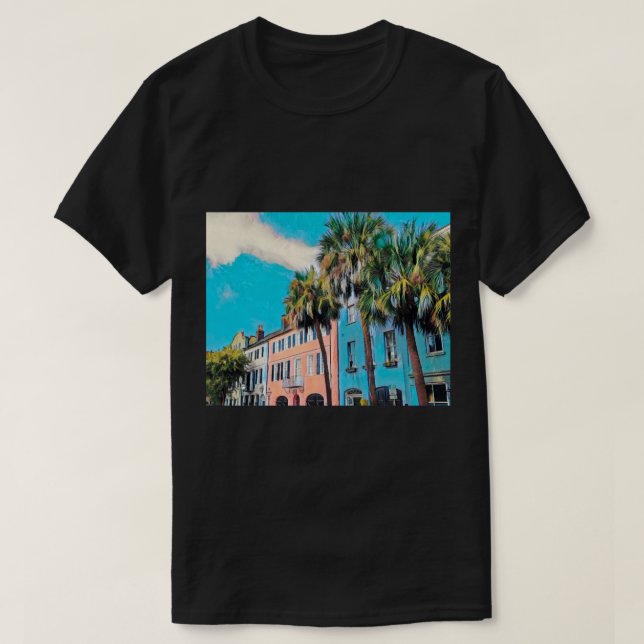 T-shirt Rainbow Row, Charleston (Design devant)