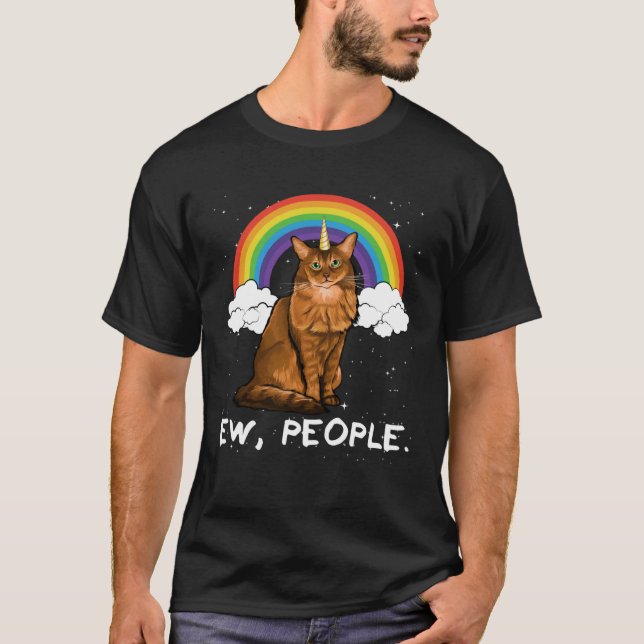T-shirt Rainbow Somali Ew People Unicorn Cat (Devant)