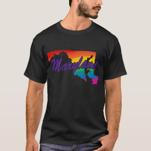 T-shirt Rainbow State Outline Maryland