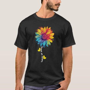 T-shirt Rainbow Sunflower Love Drôle LGBT Equality Ally Pr