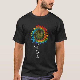 T-shirt Rainbow Sunflower Love Is Love Lgbt Gay Lesbian Pr