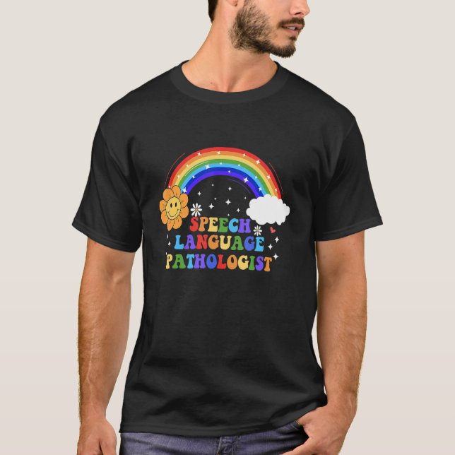 T-shirt Rainbow Super Sourire Fleur Rétro SLP Discours Thé (Devant)