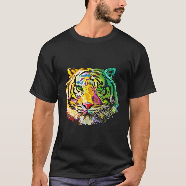 T-shirt Rainbow Tiger Animal (Devant)