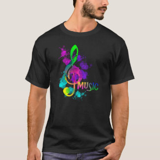 T-shirt Rainbow Treble Clef Music Thème