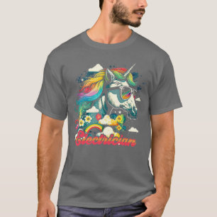 T-shirt Rainbow Unicorn Electricien