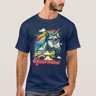 T-shirt Rainbow Unicorn naturaliste