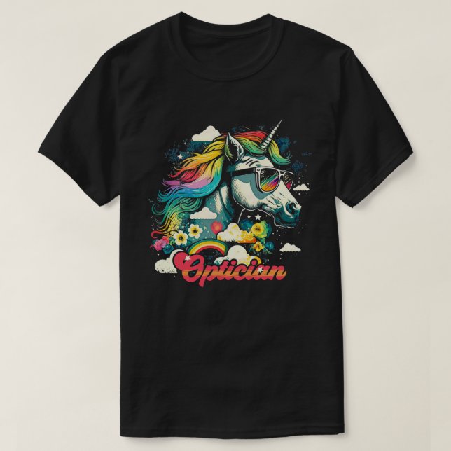 T-shirt Rainbow Unicorn Optician (Design devant)