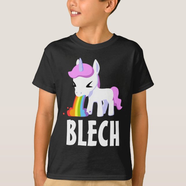 T-shirt RAINBOW VOMIT UNICORN FUNNY KIDS (Devant)