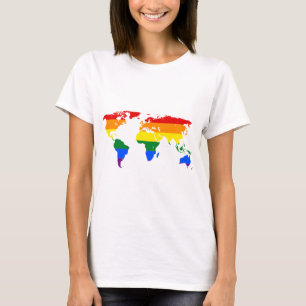 T-shirt Rainbow world Map