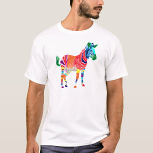 T-shirt Rainbow Zebra Animals Monogramme Motif Party