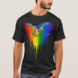 T-shirt Rainbows Dragons Heart Classic Pour LGBT Gay Les T