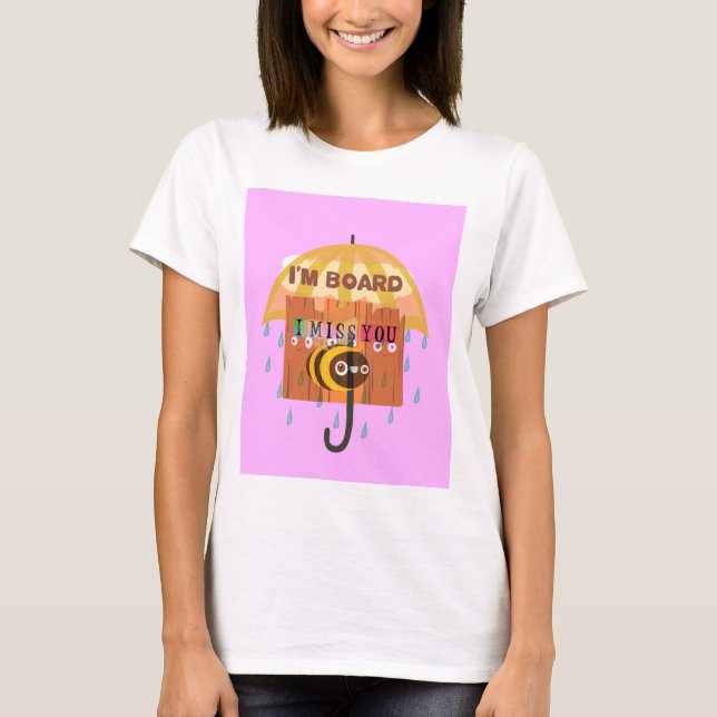 T-shirt Rainy Day Blues : I Miss You Je m'ennuie (Devant)