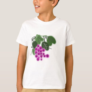 T-shirt raisins pourpres et feuilles verts