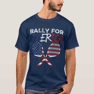 T-shirt Rally pour l'Amérique Raquette Sports Drapeau amér