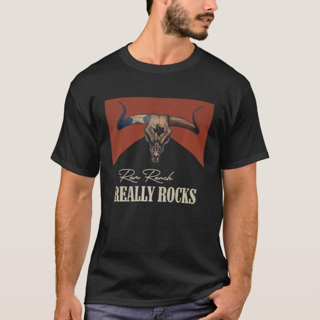 T-shirt Ram Ranch Really Rocks Rodeo Bull Skull Heifer Wes (Devant)