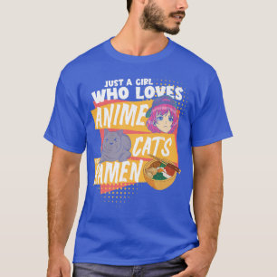 T-shirt Ramen Aime Juste Une Fille Qui Aime Les Chats Anim