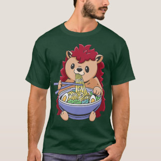 T-shirt Ramen Animaux Hérisson nouilles amoureux Cadeaux J