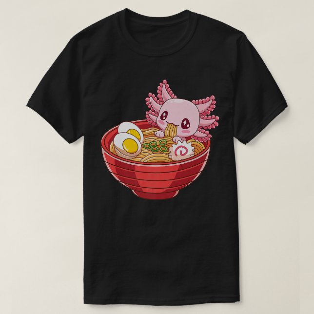 T-shirt Ramen Aolotl Anime Kawaii Anime Japanese food  (Design devant)