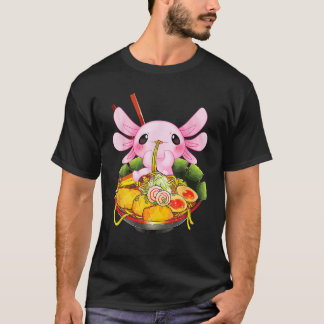 T-shirt Ramen Axolotl Kawaii Anime Japonaise Nourriture Fi