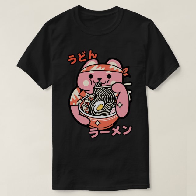 T-shirt Ramen Bowl Instant Ramen Avec Caractère Kawaii 2 (Design devant)