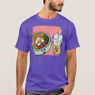 T-shirt Ramen Bubble Tea Noodles japonais Anime asiatique 